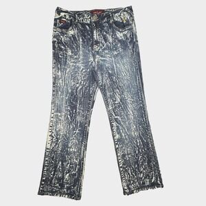 Baby Phat Jeans Womens 20 Blue Acid Wash Denim Straight Leg Cat Logo Retro Y2K